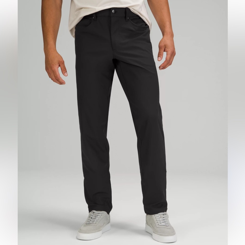 Lululemon ABC Classic Fit 5 Pocket Mid Rise Black Pants-Hemmed 28” Inseam